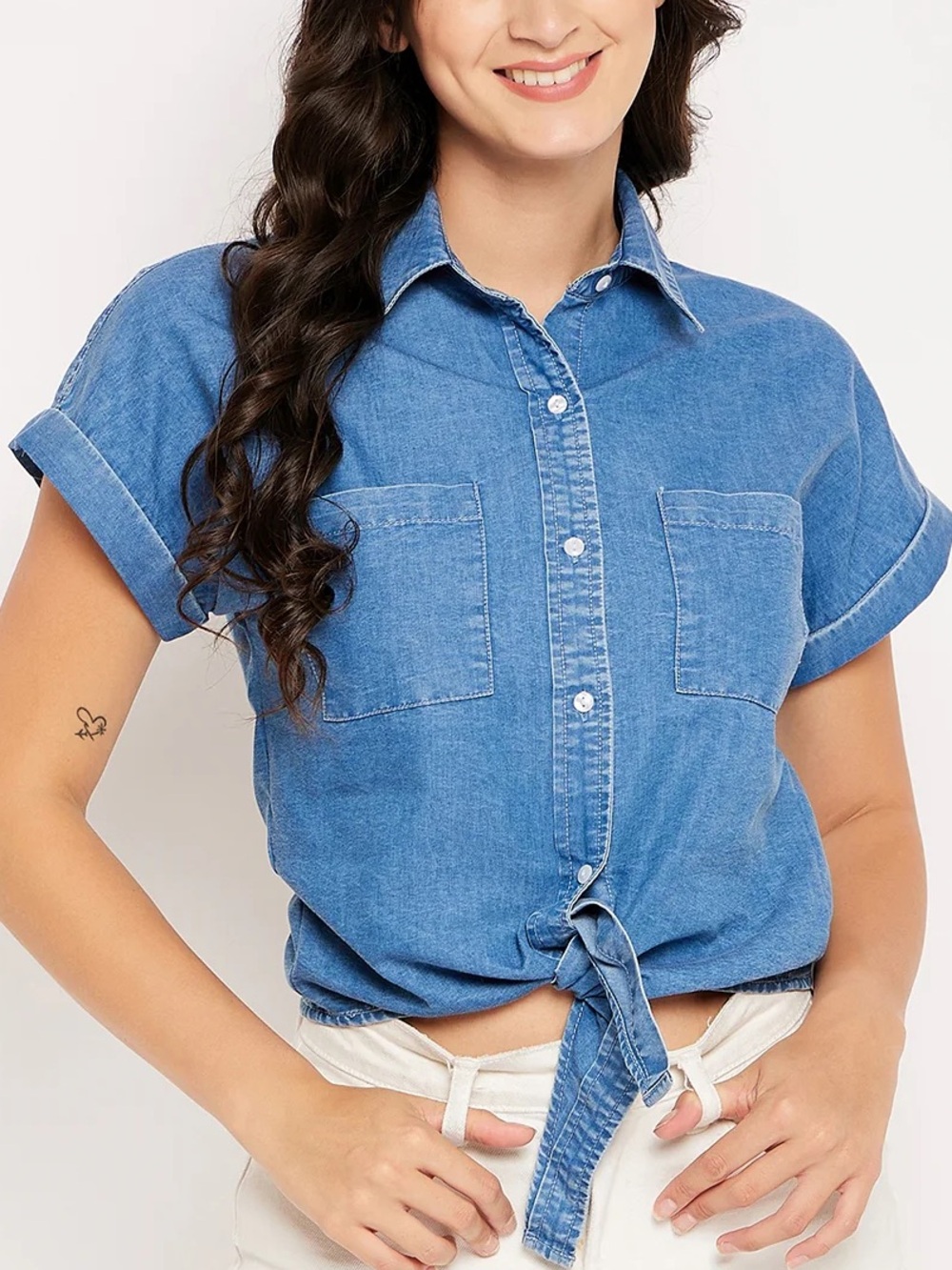 NWT Sim & Sam Tie Front Blouse